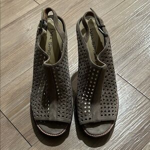 Via Spiga Taupe Perforated Sandals